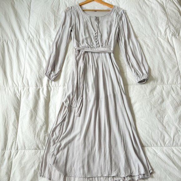 Free People Endless Summer Gray Lavender Belted Maxi Dress Size Small Boho Chic - Picture 5 of 12
